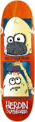 Heroin Brain On Eggs 9.5 Skateboard Deck - orange