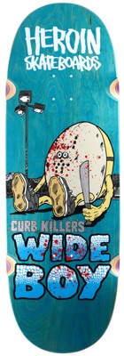 Heroin Curb Killer Wide Boy 10.75 Skateboard Deck - teal - view large