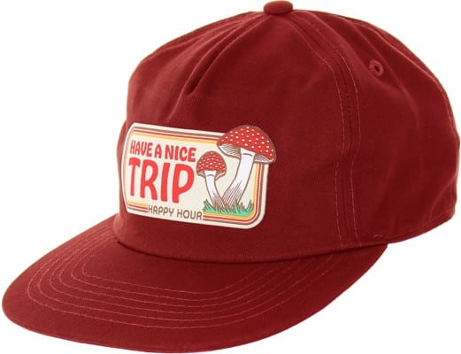 Happy Hour Have A Nice Trip Snapback Hat - cream/red - view large