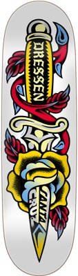 Santa Cruz Dressen Rose Dagger 8.7 Skateboard Deck - white - view large