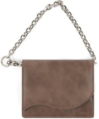 Dime Chain Leather Wallet - brown