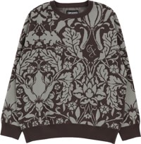 GX1000 Jacquard Knit Floral Sweater - brown