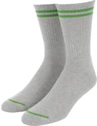 Polar Skate Co. 2 Stripe Rib Sock - heather grey/green