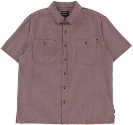 Brixton Cru Micro Plaid Relaxed S/S Shirt - corodovan red - view large