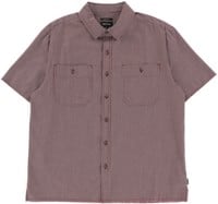 Brixton Cru Micro Plaid Relaxed S/S Shirt - corodovan red