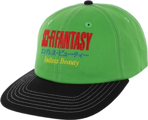 Sci-Fi Fantasy Endless Beauty Velcro Strapback Hat - lime/black - view large