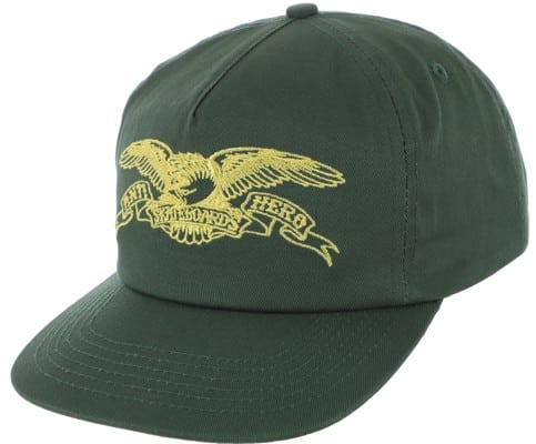 Anti-Hero Basic Eagle Snapback Hat - dark green/yellow - view large