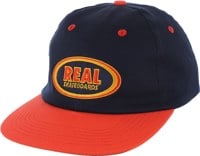 Real Oval Emb Strapback Hat - navy/red/yellow