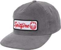 Spitfire Courier Patch Snapback Hat - charcoal/white