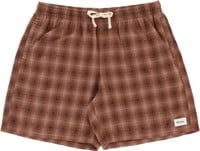Rhythm Shadow Check Jam Shorts - rust