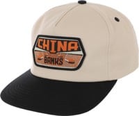 Real China Banks Snapback Hat - tan/orange/black