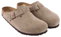 Birkenstock Boston Soft Footbed Clog Slide Sandals - tan suede