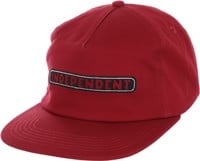 Independent Bar Logo Snapback Hat - burgundy