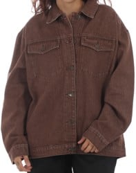 Rhythm Women's Oversized Denim Jacket - dark brown