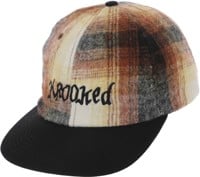 Krooked Double OK Skript Strapback Hat - flannel/black