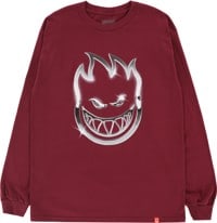 Spitfire Chrome Bighead L/S T-Shirt - maroon