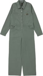 RVCA Women's Dayshift L/S Boiler Suit Jumpsuit - fir green