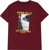 GX1000 Bomb Hills Not Countries T-Shirt - burgundy/yellow