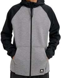 Burton Crown Weatherproof Fleece Full Zip Hoodie - gray heather/true black