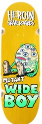 Heroin Mutant Wide Boy 10.28 Skateboard Deck - yellow