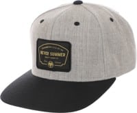 Never Summer NS Quality Goods Snapback Hat - heather grey/black bill