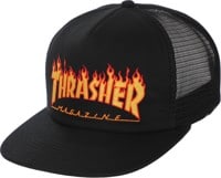 Thrasher Flame Trucker Hat - black