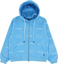 Erased Repeat Zip Hoodie - blue