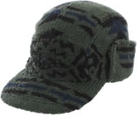 Autumn Fleece Flap Cap Strapback Hat - green
