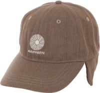 Autumn Washed Canvas Flap Cap Strapback Hat - light brown