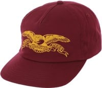 Anti-Hero Basic Eagle Snapback Hat - wine/gold