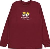 Krooked Two Eyes Fill L/S T-Shirt - maroon