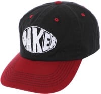 Baker Sprayed Oval Snapback Hat - black/red