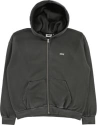Obey Lowercase Pigment Zip Hoodie - pigment pirate black