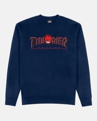 Thrasher Spitfire Big Head Outline Crew Sweatshirt - navy