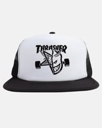 Thrasher Spitfire Thrash & Burn Trucker Hat - black/white