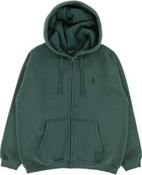 Passport Solid Workers Zip Hoodie - washed forest green