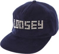 Loosey Studded Snapback Hat - navy corduroy