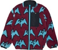 Airblaster Youth Double Puffling Reversible Fleece Jacket - plum big terry