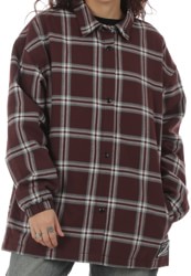 Volcom Women's Insulated Riding Flannel Jacket - oxblood