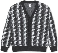 Polar Skate Co. Houndstooth Louis Cardigan Sweater - grey