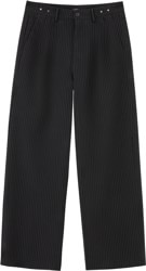Lakai Wide Leg Trousers - Grey Pinstripe Pants - grey pinstripe