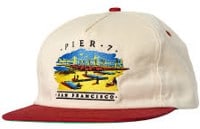 Real Pier 7 Snapback Hat - natural/maroon