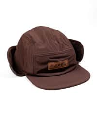 Jones Denali Recycled Fleece Earflap 5-Panel Hat - coffee brown